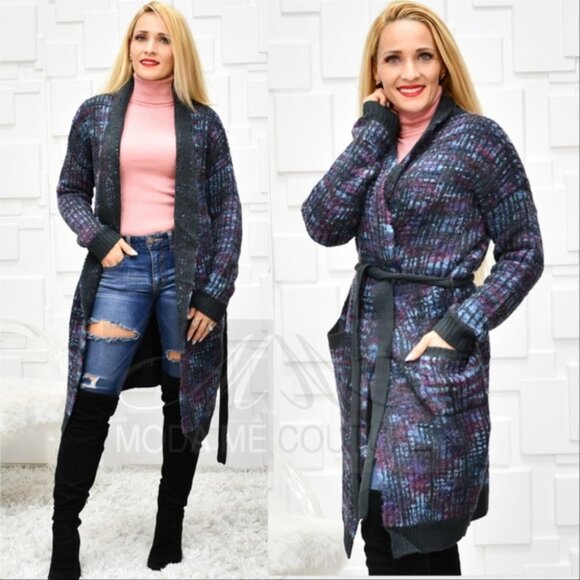 Knit Cardigan Purple - Picture 2 of 4